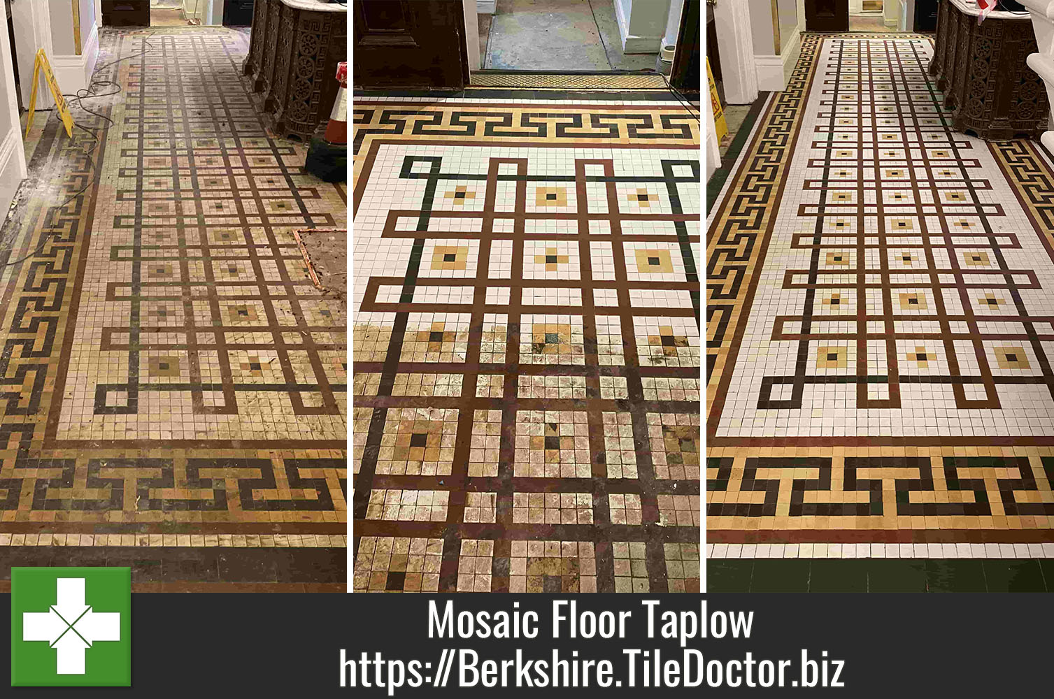 Hotel Tesserae Stone Mosaic Tiled Floor Renovated in Taplow Maidenhead