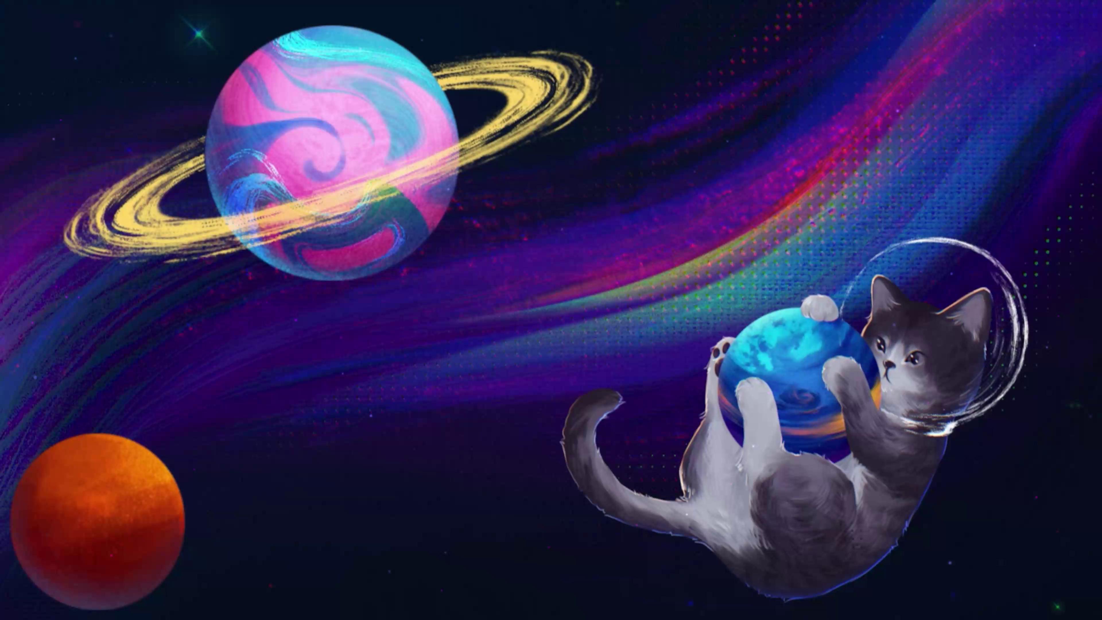 Wallpaper 4k Cat In Space Wallpaper