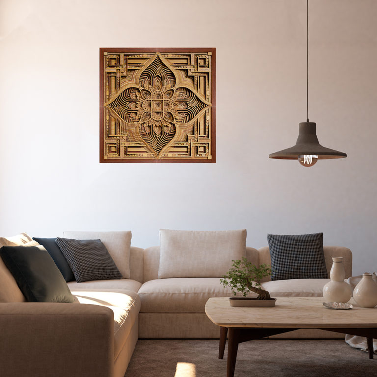 12 Layered Wooden Mandala art Wall Hanging - Motion Ink