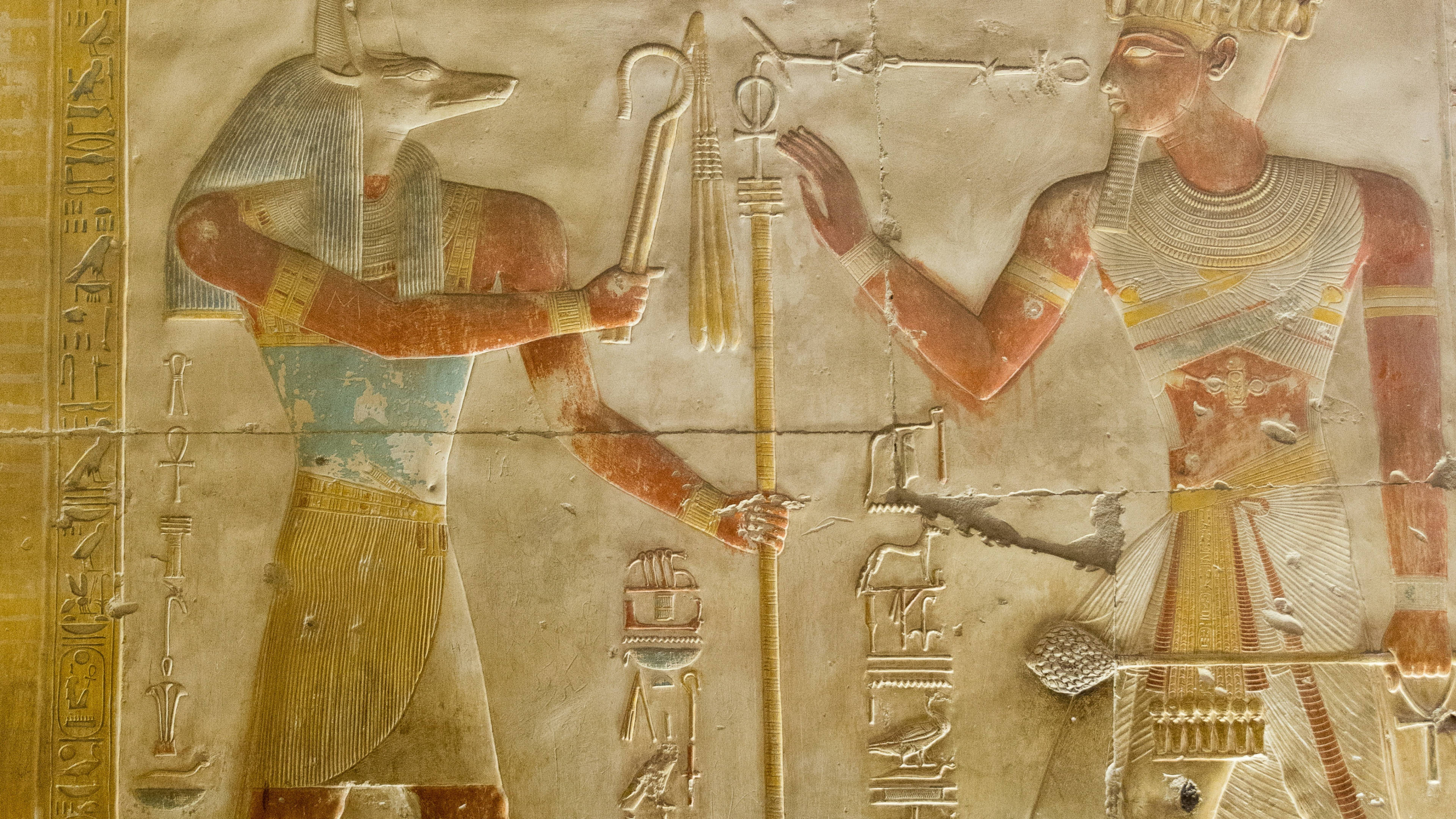 Download free 4k Anubis Abydos Tomb Hieroglyphics Wallpaper ...