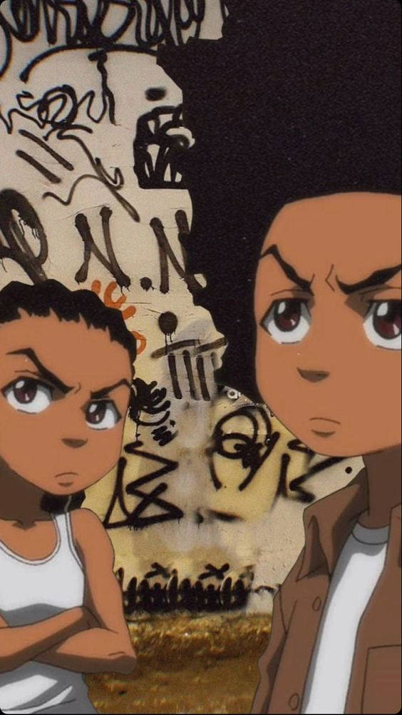 Huey Freeman And Riley Freeman Graffiti Wallpaper