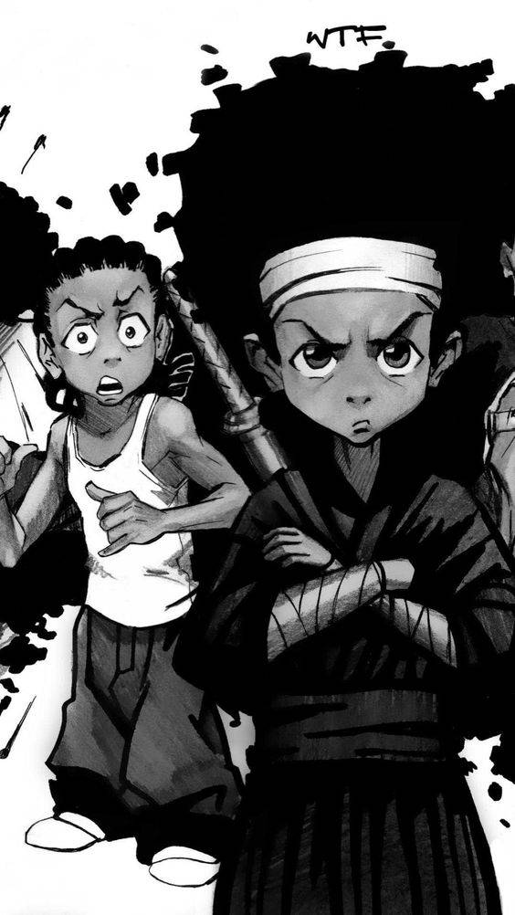 Huey Freeman Black And White Art Wallpaper