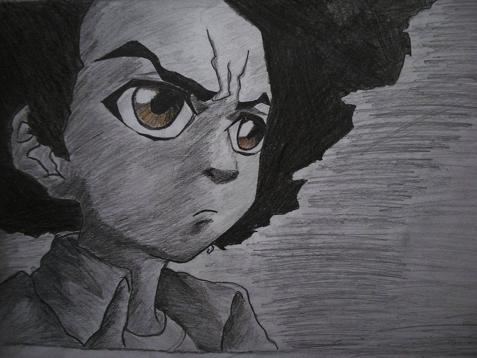 Huey Freeman Pencil Drawing Wallpaper