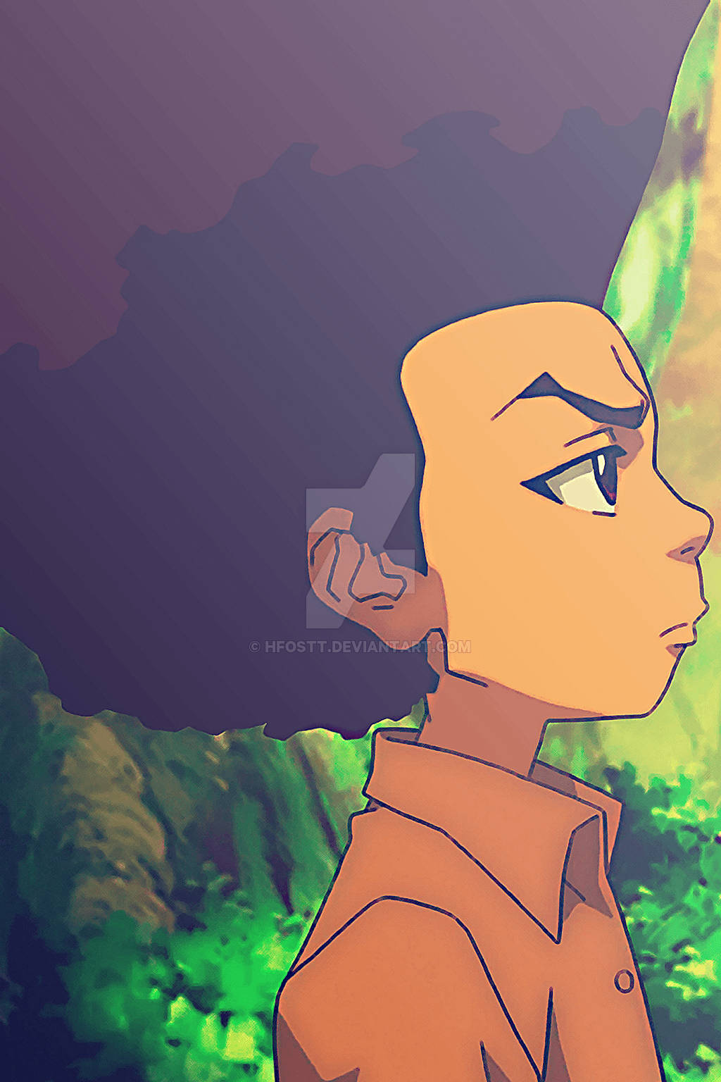 Huey Freeman Side Profile Wallpaper