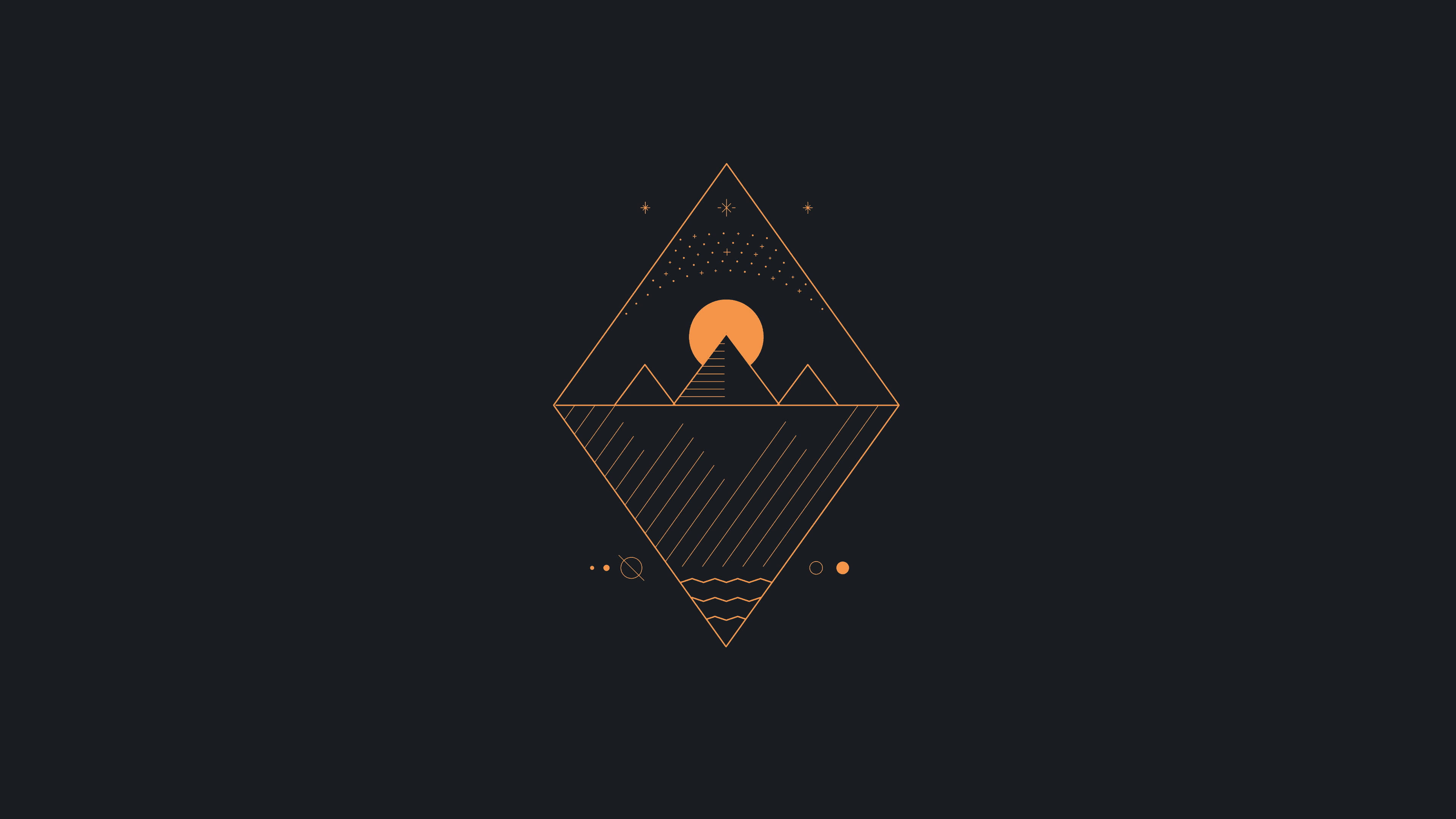 Minimalist Geometric Mountains Backgrounds Wallpaper