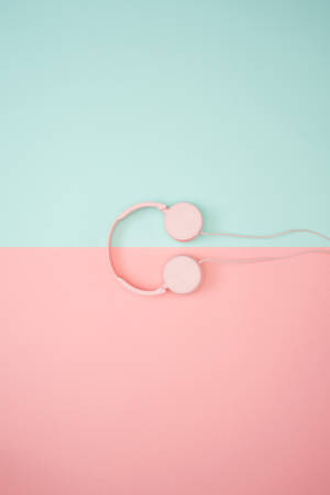 Pastel Pink Music Headphones Wallpaper