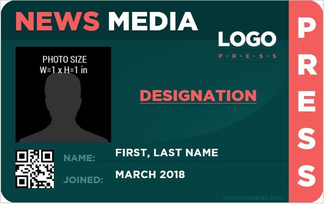 Press Reporter ID Card Template