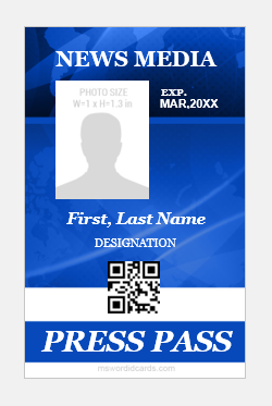 Press pass ID card