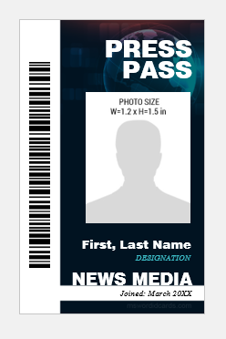 Press pass ID badge