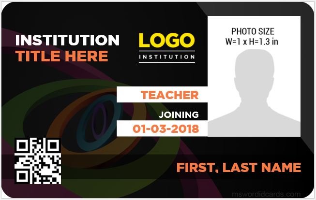 Teacher ID Card Template