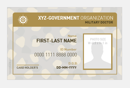 Military doctor ID card