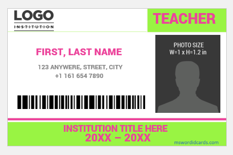 School ID Badge Format