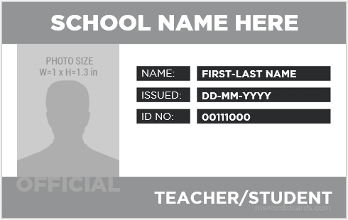 School ID card template