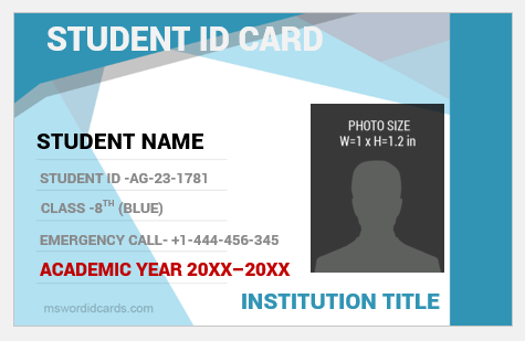 School ID card template