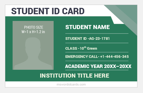 School id card template