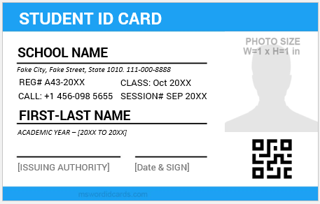 School ID card template