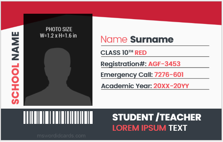 School ID card template