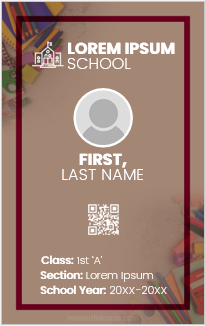 School ID card template