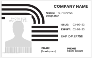 Black and white ID badge template