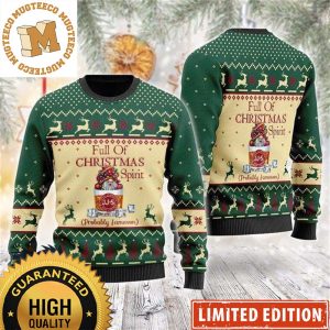 Jameson Irish Whiskey Full Of Christmas Spirit Probably Jameson Green And Beige Christmas Ugly Sweater