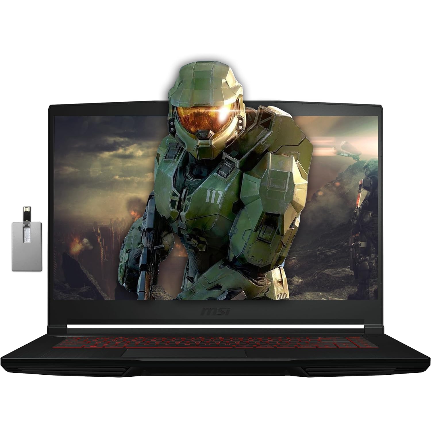 MSI Thin GF63 15.6” FHD 144Hz Gaming Laptop, Intel Core i5-12450H Processor, 512GB PCIe SSD, 16GB RAM, NVIDIA GeForce RTX 2050, Backlit Keyboard, Win 11 Pro, 32GB Hotface USB Card