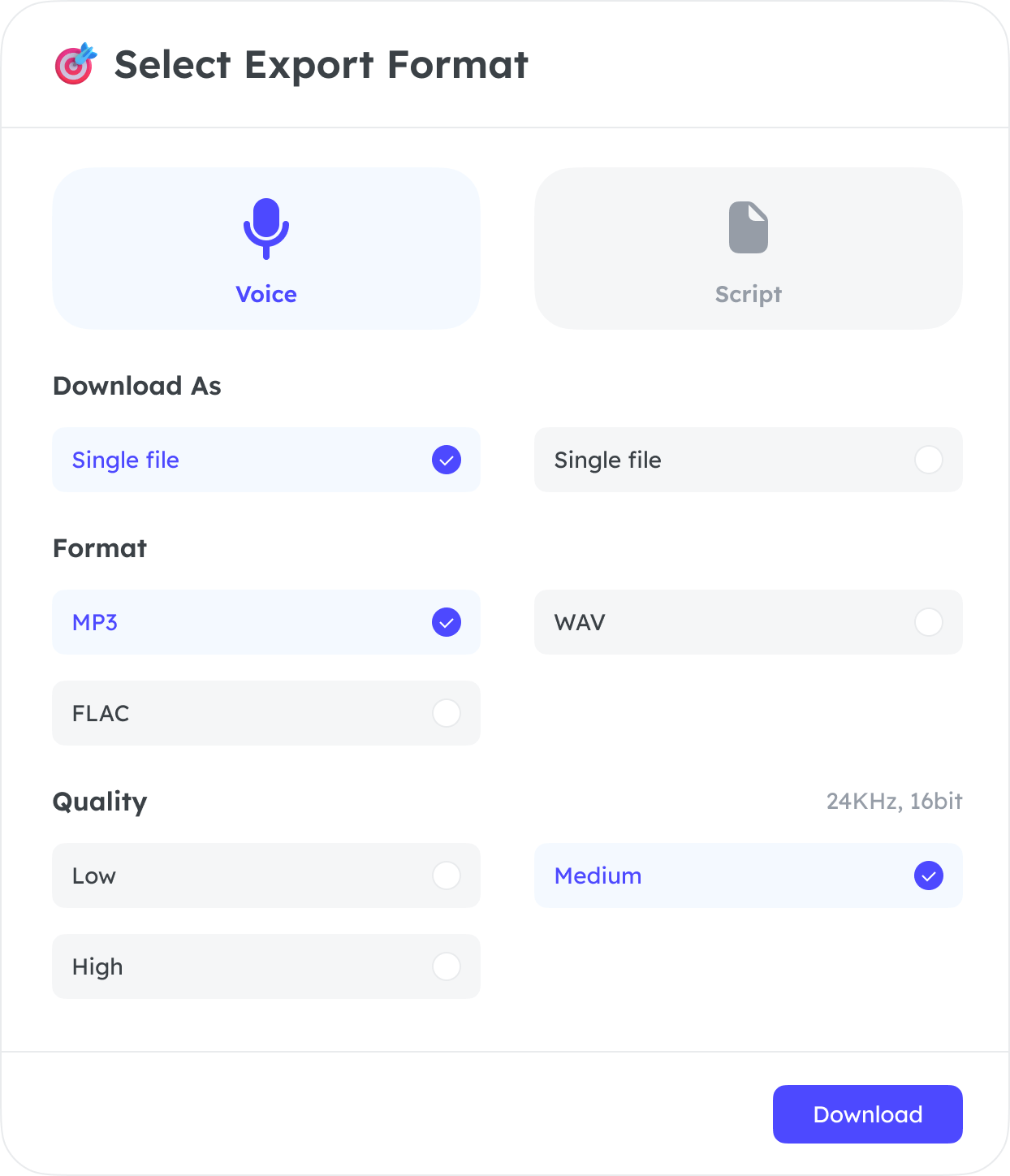 Voice Over Export