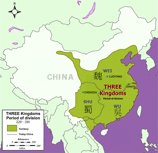 Map Of Three Kingdoms Period