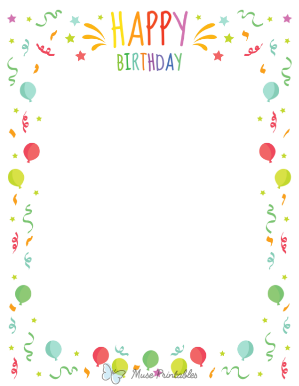 Free Printable Birthday Borders For Paper - FREE PRINTABLE TEMPLATES