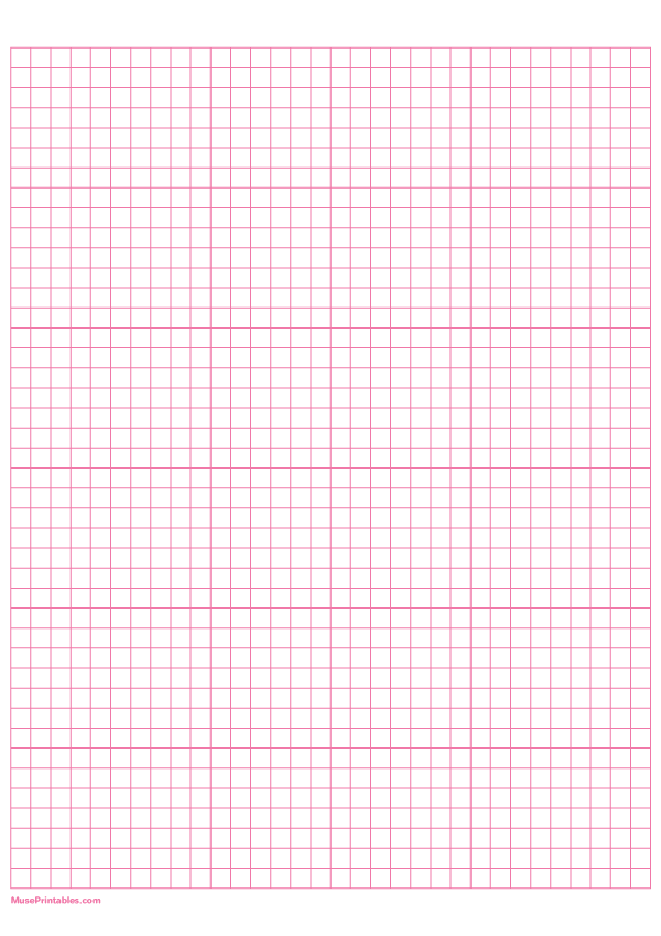 Printable 1/4 Inch Pink Graph Paper for A4 Paper