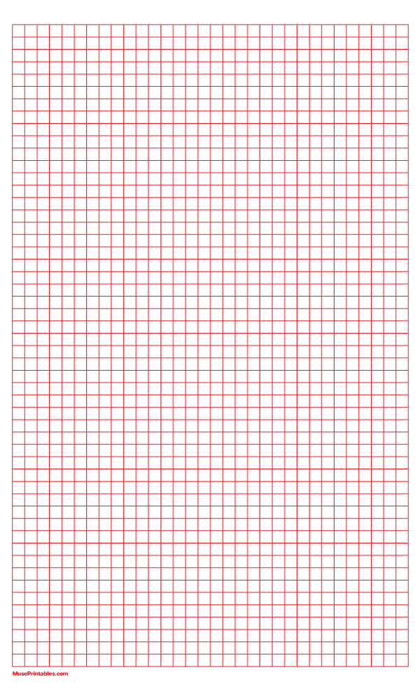 Printable 1/4 Inch Red Graph Paper for Legal Paper