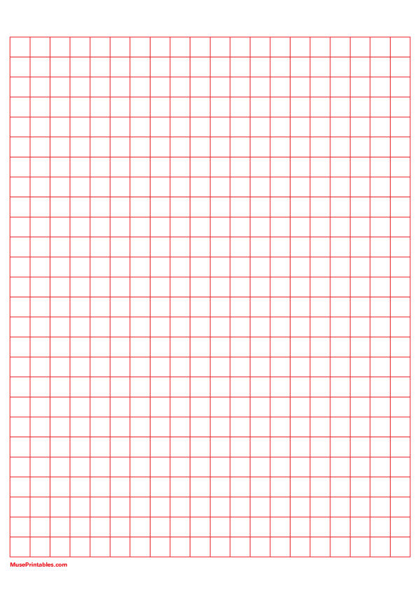 Printable 1 cm Red Graph Paper for A4 Paper