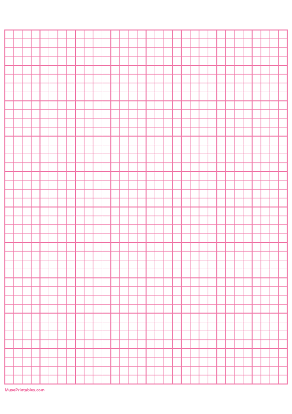 Printable 4 Squares Per Inch Pink Graph Paper for A4 Paper