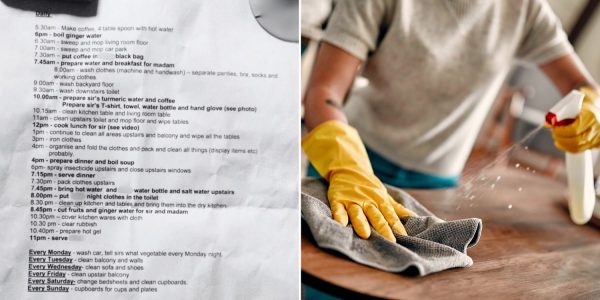 Domestic helper in S'pore shares detailed 17-hour work schedule with specific timings for every chore