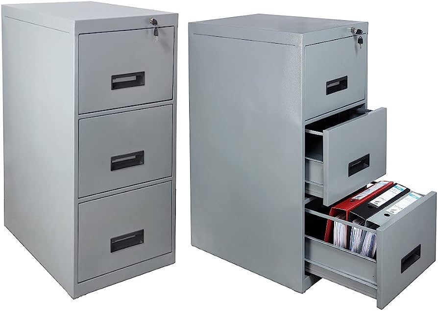 3 Drawer filing Metallic Cabinet - Mutileon Furniture