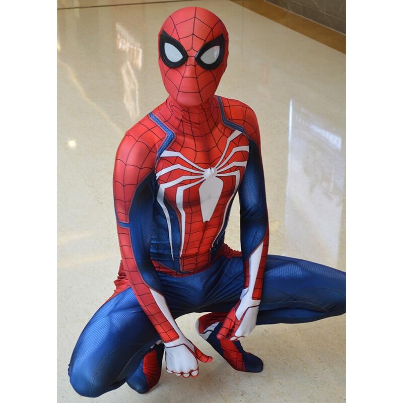 Game PS4 Spiderman Cosplay Costume Superhero Zentai Suit Halloween Costumes  Full Body Jumpsuit For Kids/Adult/Men 