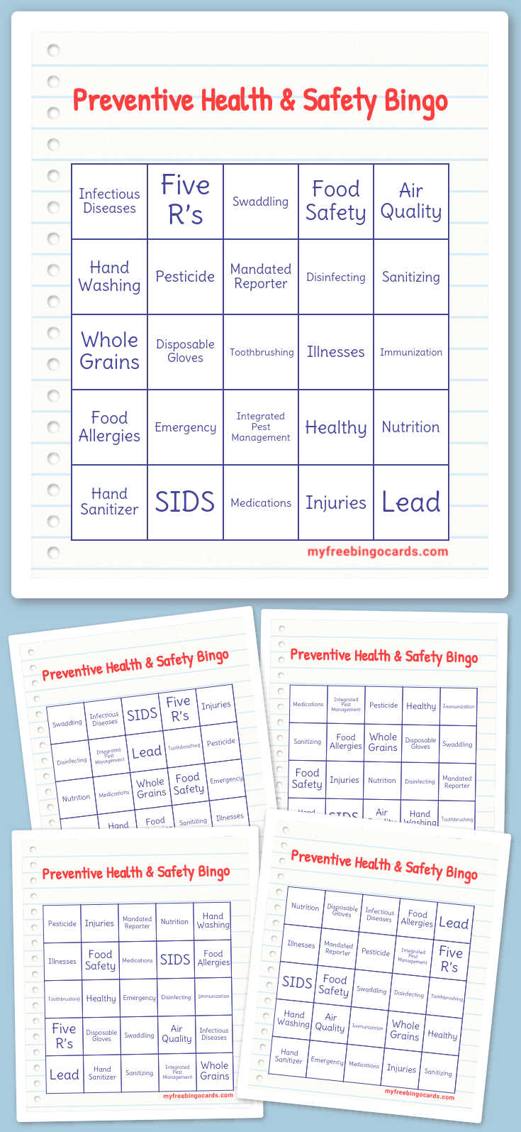 Virtual Preventive Health & Safety Bingo