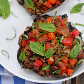 Hot Sausage Stuffed Portabella Mushrooms