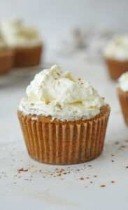 Chai Chocolate Chip Cupcakes with Whipped Cream Frosting