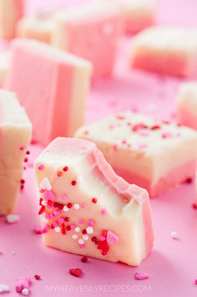 White Chocolate Valentine Fudge