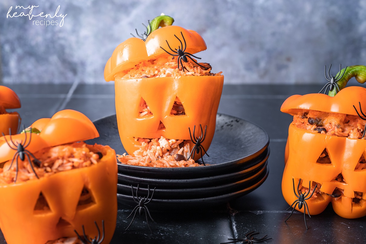 Halloween Stuffed Peppers (Jack-O-Lanterns)