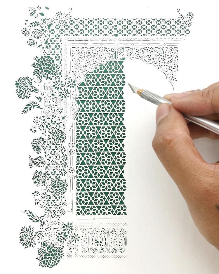 Paper Cutting Art Paisley Designs by Parth Kothekar