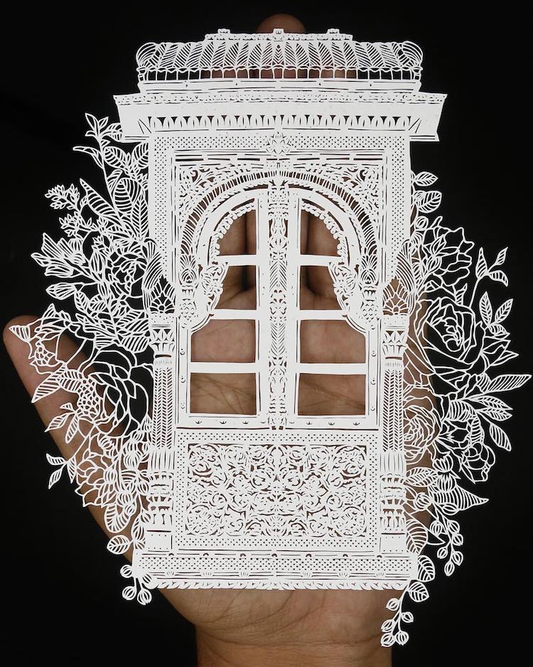 Paper Cutting Art Paisley Designs by Parth Kothekar