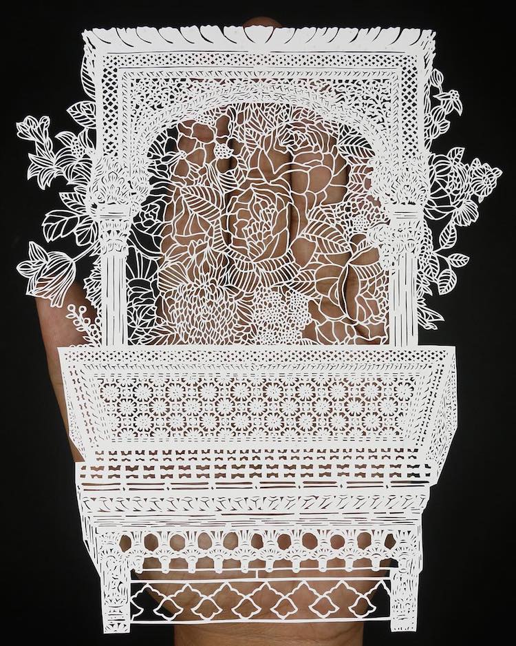 Paper Cutting Art Paisley Designs by Parth Kothekar