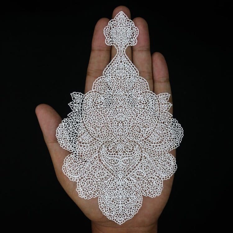 Paper Cutting Art Paisley Designs by Parth Kothekar