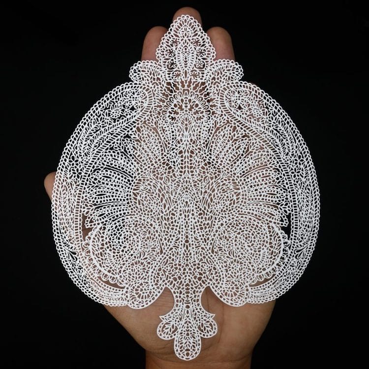 Paper Cutting Art Paisley Designs by Parth Kothekar