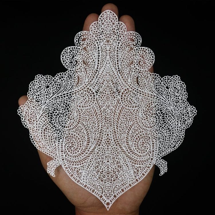 Paper Cutting Art Paisley Designs by Parth Kothekar