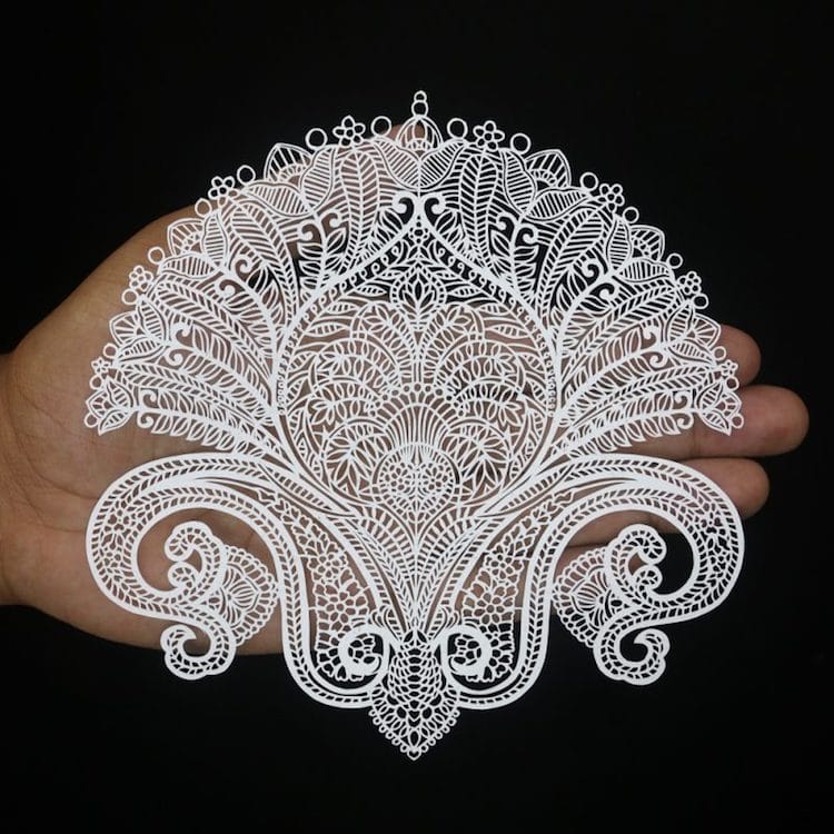 Paper Cutting Art Paisley Designs by Parth Kothekar