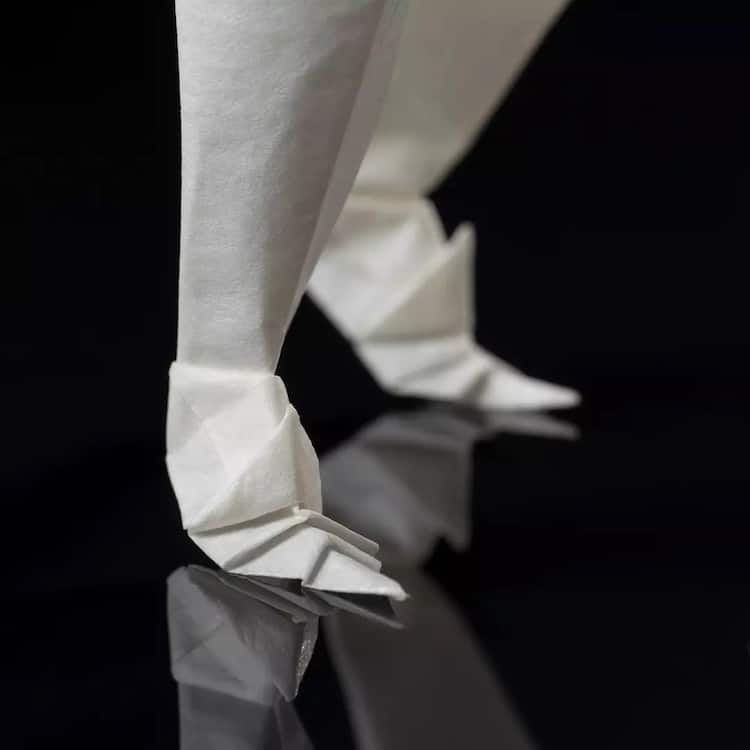 Origami Knight Paper Sculpture by Juho Konkkola