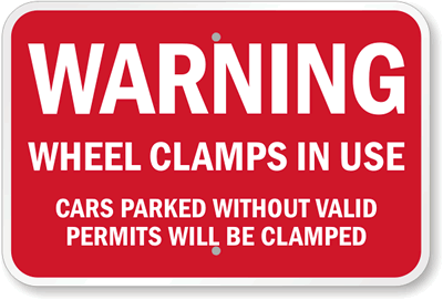 Clamped Wheel Signs