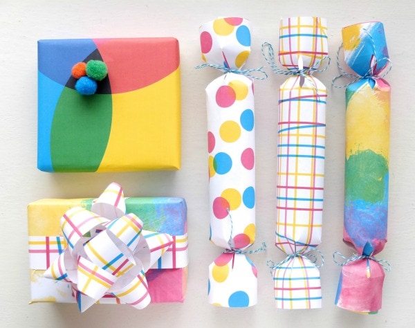 Printable modern wrapping papers in CYMK colourway by mypoppet.com.au